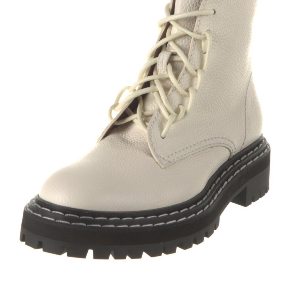PROENZA SCHOULEE CREAM LACE UP BOOTS